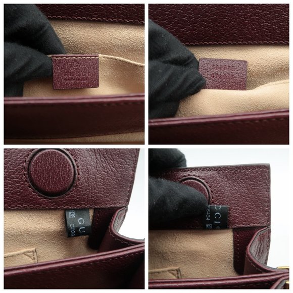 Gucci Burgundy Shoulder Bag with Gold Chain - Picture 10 of 12
